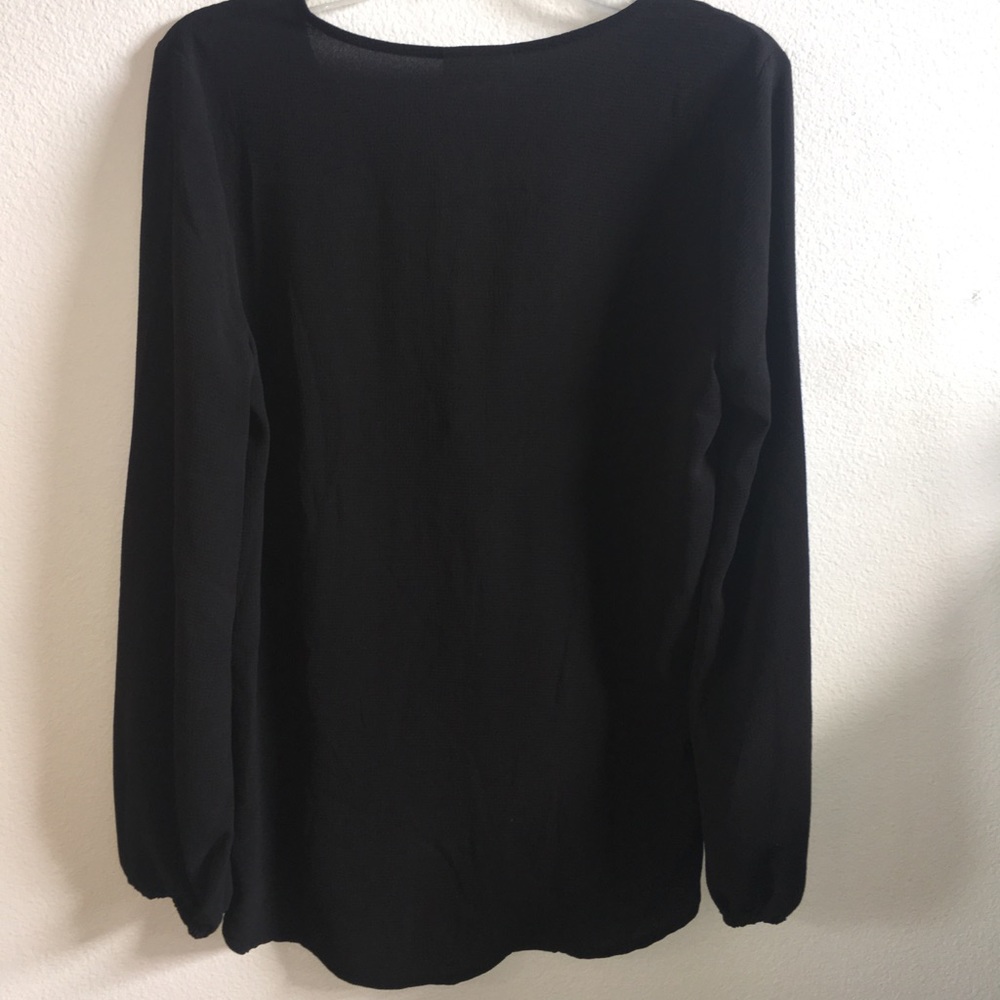 Belle du jour black lace up long sleeve shirt - Picture 3 of 3